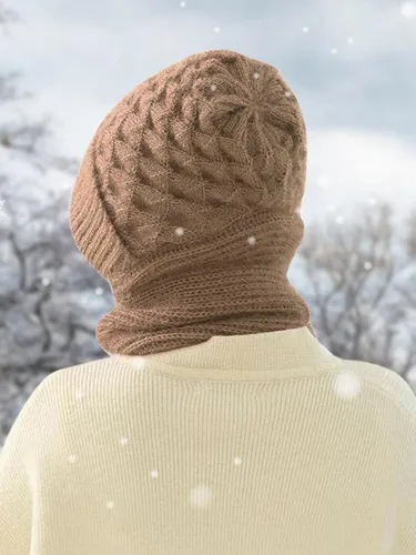 Miniatura 4 de Sumolux Protección integrada para los oídos a prueba de viento, bufanda elástica para tejer gruesa y cálida protección de oído unida de punto