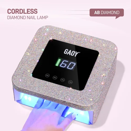 Miniatura 2 de GAOY Lámpara de uñas LED UV inalámbrica para uñas de gel, luz UV recargable, secadora de uñas profesional con 4 temporizadores, sensor automático