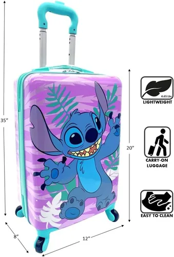 Miniatura 4 de Fast Forward Maleta de mano ligera con licencia para niños, de lado duro, de 20 pulgadas, Multi colorido, Puntada