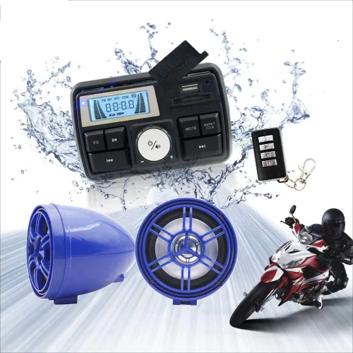 Miniatura 9 de Radio de 12 V 3 pulgadas motocicleta ATV UTV carrito de golf impermeable antirrobo Bluetooth altavoz USB TF U disco FM Radio sistema estéreo (negro)
