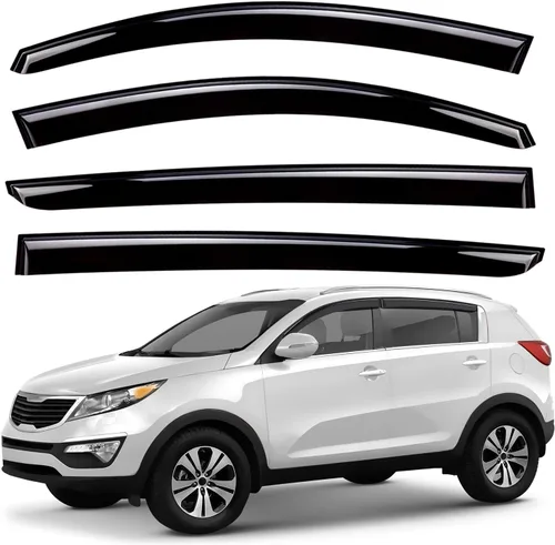 Miniatura 12 de Deflectores de ventana tintados ahumados con cinta adhesiva para ventana lateral, deflectores de lluvia compatibles con Toyota RAV4 2019-2025 - 4