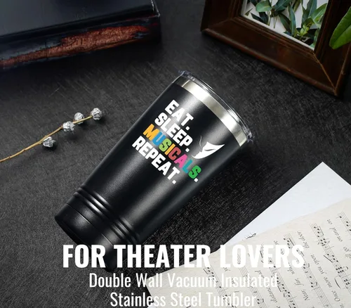 Miniatura 3 de Onebttl Regalos de teatro, regalos de Broadway para músicos, actores y profesores de música en el Día Mundial del Teatro, cumpleaños y Navidad, vaso