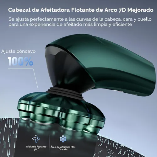 Miniatura 2 de Afeitadoras de cabeza para hombres calvos – Maquinilla de afeitar eléctrica desmontable magnética de arco 7D, impermeable, húmedo y seco, kit