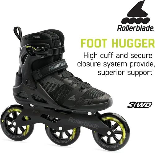 Miniatura 5 de Rollerblade Macroblade 110 3WD - Patines en línea para hombre y adulto, color negro y lima, patines en línea de rendimiento