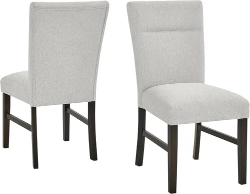 Miniatura 7 de Roundhill Furniture Madison - Juego de 2 sillas de comedor tapizadas contemporáneas, color gris