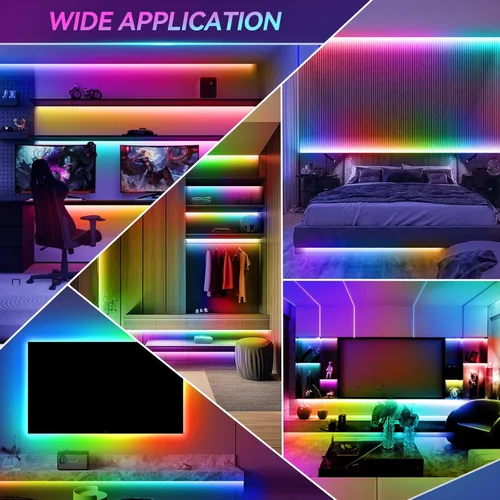 Miniatura 6 de Tira de luces LED, 150 luces LED RGB de 16.4 pies para TV de 32 a 75 pulgadas por detrás, sincronización de música, control de aplicación, tira LED