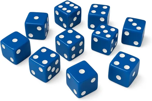 Miniatura 6 de 10 dados de juego de 0.630 in (negro con puntas rojas)