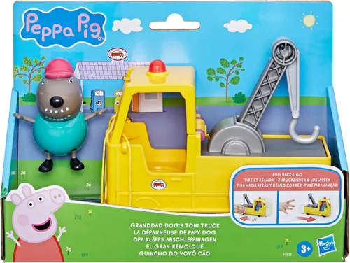 Miniatura 2 de Peppa Pig Juego de vehículos de construcción y figuras de camión de remolque del abuelo, juguetes preescolares para niños y niñas de 3 años