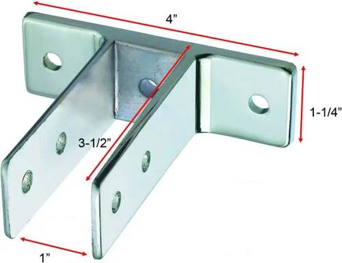 Miniatura 2 de Harris Hardware TP1286 Dos orejas Die Cast Zamac Orinal Screen Bracket para paneles de 1 ", cromado