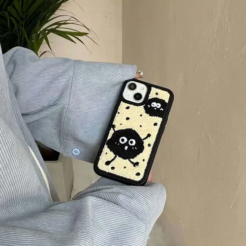 Miniatura 8 de Funda de briquetas linda y esponjosa para iPhone 14, 6.1 pulgadas (negro)