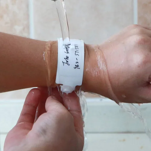 Miniatura 4 de Bandas de identificación de hospital, pulsera médica de tamaño adulto, pulseras impermeables para pacientes, pulsera de identificación de hospital