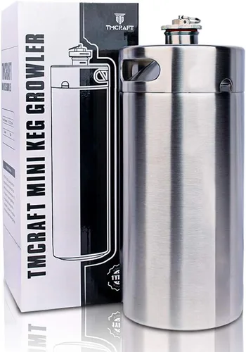 TMCRAFT Mini barril de acero inoxidable de 128 onzas, jarra de cerveza portátil con válvula de escape diseñada para mantener la bebida fresca