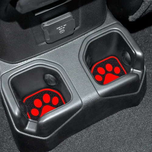 Miniatura 3 de Auovo Posavasos para auto para Wrangler JL JLU 2020-2023 2020-2023, accesorios de gladiador JT, decoración interior (kit de 4 piezas) (rojo)