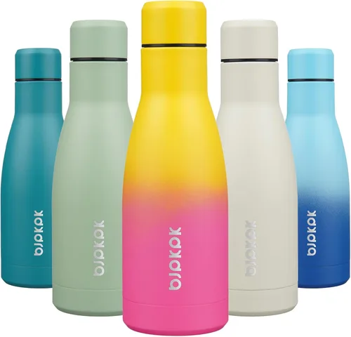 Miniatura 5 de BJPKPK Botellas de agua de acero inoxidable con aislamiento de 17 onzas, mantiene el frío y el calor, brillante oro rosa Oro rosa brillante