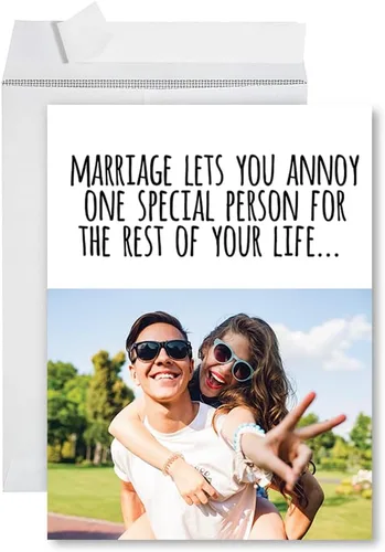 Miniatura 9 de Andaz Press Tarjeta fotográfica personalizada de 8.5 x 11 pulgadas con sobre, tarjeta de aniversario personalizada para marido, esposa, él, ella