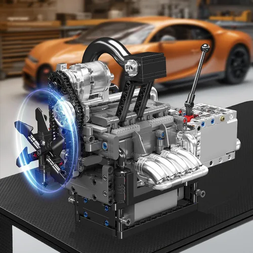 Miniatura 2 de Mould King 10212 Kit de construcción de modelo de motor rotativo, más de 1130 piezas, juego de ensamblaje de motor Wankel motorizado con movimiento