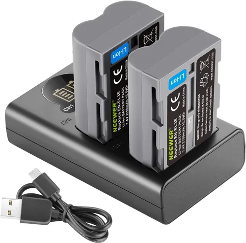 Miniatura 10 de NEEWER Juego de batería de repuesto y cargador para EN-EL25, paquete de 2 baterías de 1350 mAh y cargador USB tipo C de doble canal, compatible