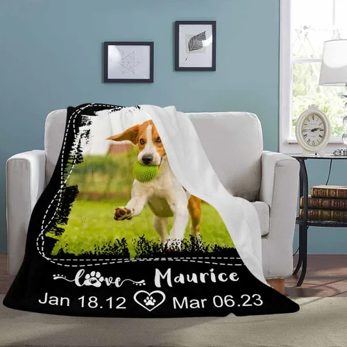 Miniatura 5 de Artsadd Manta de memoria personalizada, regalo personalizado con imagen de perro, manta conmemorativa, regalo de condolencias para amantes