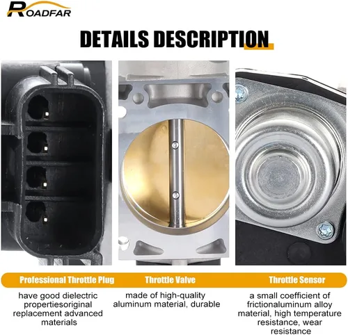 Miniatura 3 de ROADFAR Cuerpo del acelerador de 2.559 in con sensor TPS S20020 9W7Z9E926A para 05-11 forFord Crown Victoria 05-14 para Ford E-250 05-16