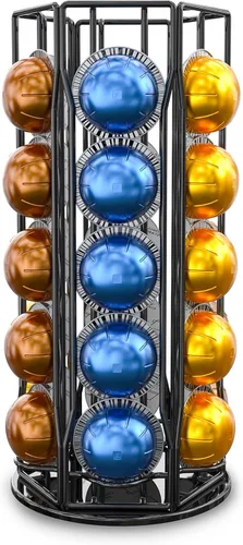 Soporte para cápsulas de café Nespresso Vertuoline, soporte para cápsulas Nespresso Vertuo en soporte giratorio en carrusel, organizador de cápsulas