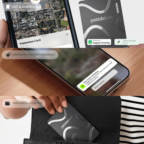 Miniatura 5 de Pebblebee Card 5 Tarjeta Rastreadora de Billetera Bluetooth Recargable Tarjeta de Rastreo Alternativa Ecológica Delgada a Air Tag y Android
