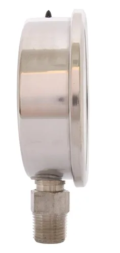 Miniatura 2 de Medidor de presión de acero inoxidable lleno de aceite de 4" - 1/2" NPT montaje inferior 1000PSI
