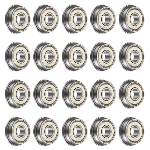 Miniatura 20 de uxcell Rodamiento de bolitas con bridas F683ZZ, 20pcs 0.118x0.276x0.118 in Acero cromado doble blindado ABEC1 cojinetes de brida