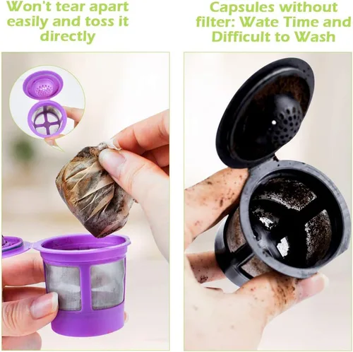 Miniatura 3 de CAPMESSO Filtros de papel desechables para café Reemplazo de filtros de café Kerig Filtros de café compatibles con cápsulas reutilizables de una