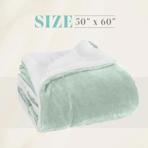 Miniatura 3 de Elegant Comfort Manta reversible de franela sherpa, ultrasuave, mullida, acogedora y afelpada, manta decorativa ligera para todas las estaciones, 50