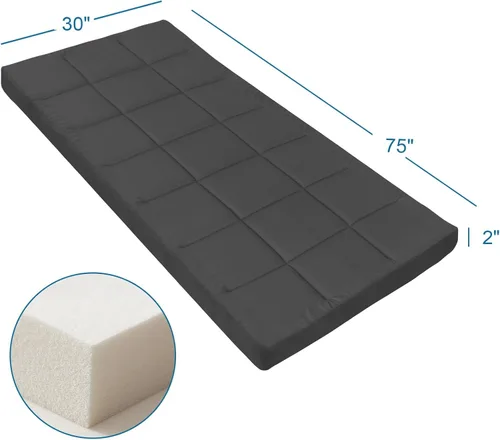 Miniatura 5 de Cubrecolchón para catre (grosor mejorado), almohadillas acolchadas de espuma para camping, almohadilla suave y cómoda para catre, solo