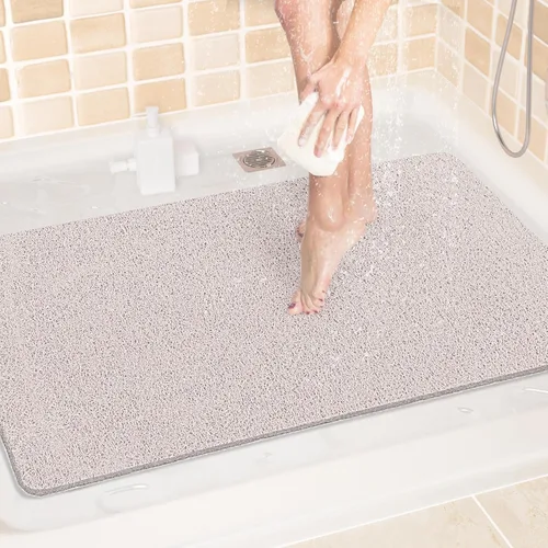 Miniatura 57 de LuxStep - Tapete de ducha, de 24 x 36 pulgadas, tapete de baño antideslizante con drenaje, tapete de baño de cloruro de polivinilo, de secado Gris