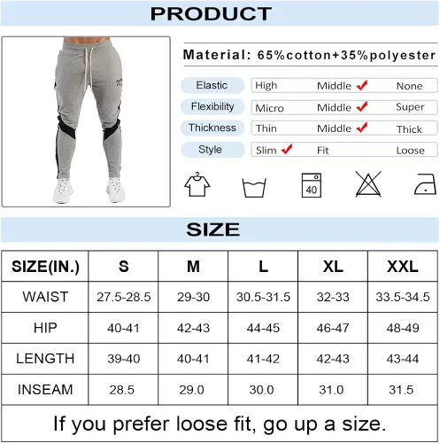 Miniatura 5 de PIDOGYM Pantalones deportivos ajustados para hombre, con bolsillos con cremallera