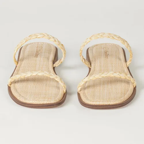 Miniatura 6 de The Drop Sandalias planas Paris con dos correas y punta cuadrada para mujer