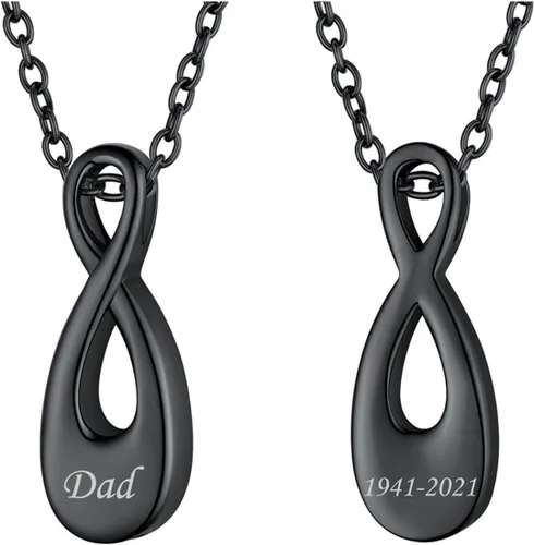 Miniatura 218 de FindChic Collares personalizados con urna para cenizas, barra vertical, gato, luna, reloj de arena, garra de perro, acero inoxidable, chapado en oro