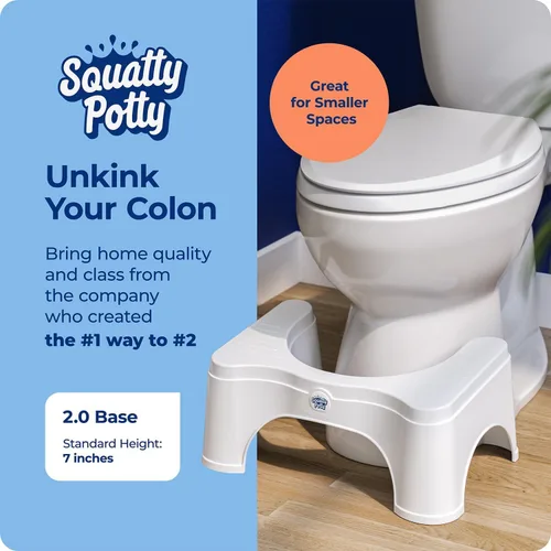 Miniatura 3 de Squatty Potty Taburete de inodoro original 2.0 base 7", blanco, 1 unidad