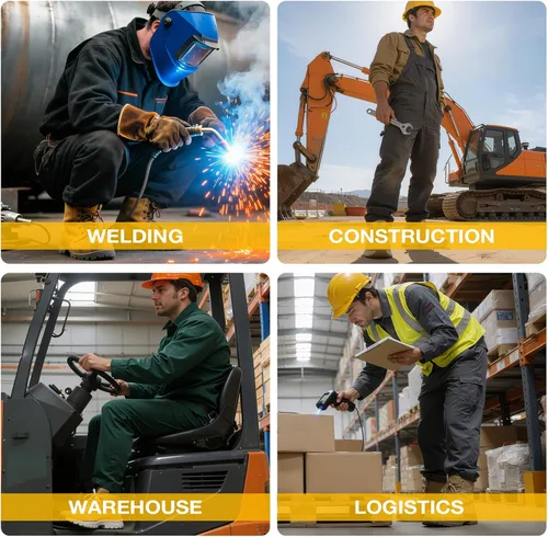 Miniatura 7 de GLANOUDUN - Botas de trabajo de soldadura para hombre, con punta de acero, antideslizantes, zapatos de trabajo indestructibles para hombre, zapatos