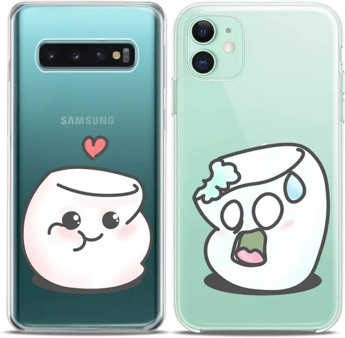 Miniatura 2 de Fundas a juego para parejas compatibles con iPhone 16 15 14 13 12 11 Pro Max Mini Xs X 6s 8 Plus 7+ Xr 10 SE 5 pares Kawaii Sweet Cute Slim Print