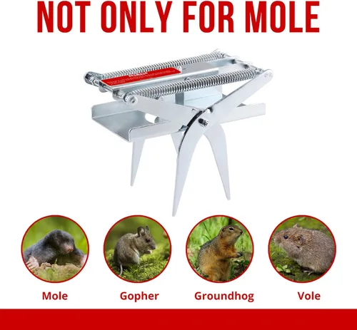 Miniatura 5 de ALLRoad Trampa para topos que mata fácil de instalar, eliminador de tijeras, trampa para topos para césped, reutilizable, acero galvanizado, mata