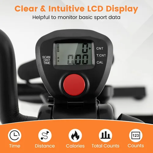 Miniatura 3 de GYMAX Bicicleta de Pedal para Personas Mayores, Máquina de Ejercicio para Brazos, Piernas y Rodillas con Función de Masaje, Monitor LCD, Altura