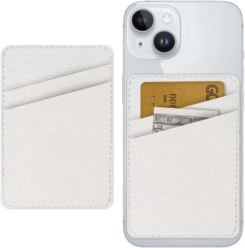 Miniatura 7 de Titular de Tarjeta de Cuero para Teléfono, Billetera Adhesiva para Teléfono, Elegante Funda con Soporte para Tarjetas de Crédito, Adecuado