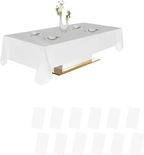 Miniatura 9 de Urby Paquete de 12 manteles rectangulares de plástico, con asientos para 4-6 personas, mantel desechable resistente y empaquetado individualmente