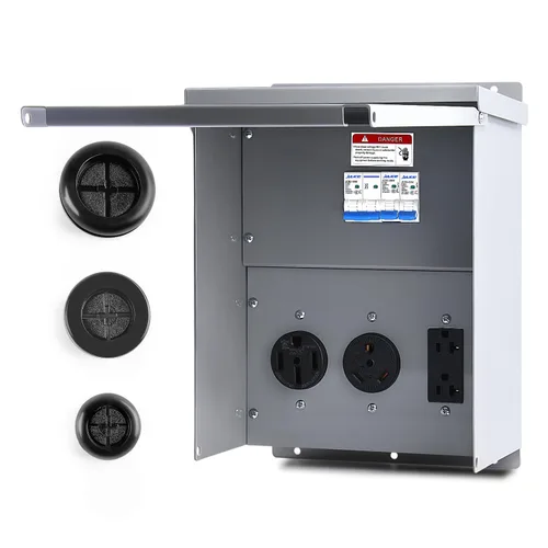 Miniatura 9 de Knoweasy Caja de toma de corriente de 50 amperios con receptáculo NEMA 5-50R, resistente a la intemperie y al polvo para vehículos recreativos