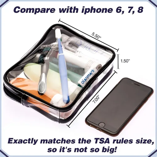 Miniatura 5 de Olanmark Neceser transparente aprobado por la TSA - Bolsa de maquillaje transparente grande para viaje, Claro