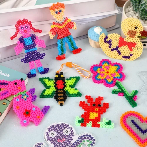 Miniatura 4 de 20 piezas de 5 mm de tableros de cuentas de fusibles, tableros de clavijas de plástico transparente con forma de animales, bandeja de manualidades