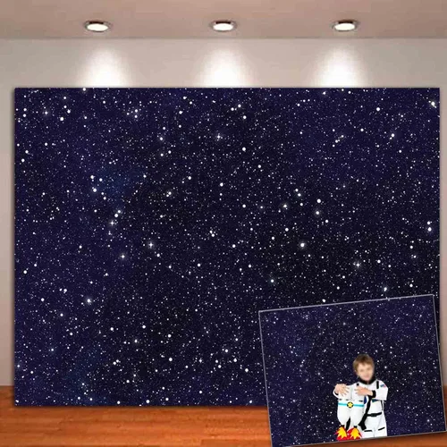 Miniatura 10 de HQM Telones de fondo de fotografía estrellada del universo del espacio del cielo nocturno para niños, niños o niñas, decoración de fiesta