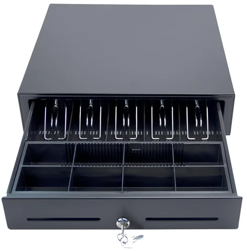 Miniatura 7 de Star Micronics 37965600 modelo CD3-1616BK58-S2 cajón de efectivo, 16" x 16", con 5 compartimientos para billetes y 8 para monedas más 2 ranuras