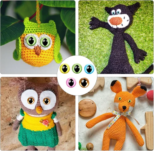 Miniatura 7 de MUCUNNIA 80 ojos de seguridad de plástico de 0.47 a 0.70 pulgadas para ojos de gato Amigurumi para manualidades, ojos de seguridad para muñeca
