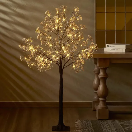 Miniatura 6 de Hairui Árbol de Flores Artificiales de Gypsophila con Luces 5 Pies 126 LED, Árbol de Ramas de Gypsophila Preiliminado para Decoración de Bodas