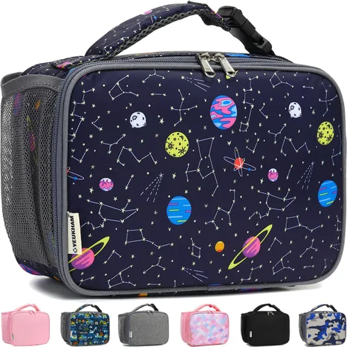 Miniatura 22 de GYEUKHAM Lonchera Aislada para la Escuela, Bolsas de Almuerzo Térmicas Reutilizables Duraderas Congelables para Niños Niñas Hombres Mujeres - azul