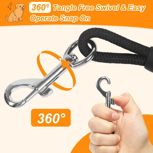 Miniatura 4 de Vivifying Correa larga flotante para perro, correa de entrenamiento para perros de 20 pies, cable de control con mango cómodo para exteriores, Negro